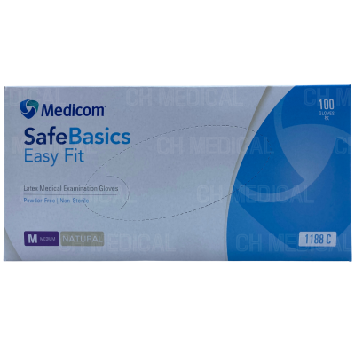MEDICOM) Latex Glove (EasyFit) #Medium (1188C) (100ea)