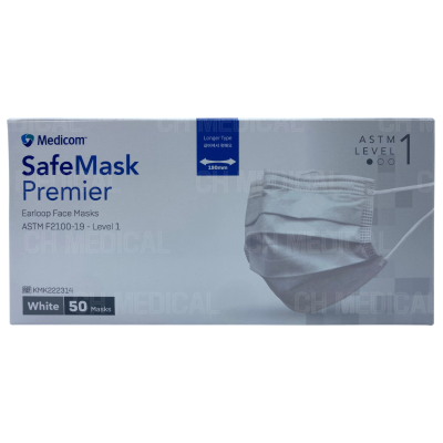MEDICOM) SafeMask Premier 190mm #White (222314) (50ea)