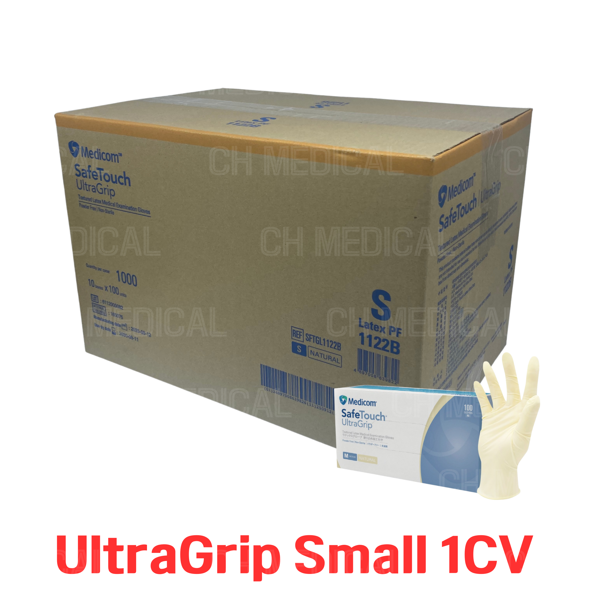 MEDICOM) Latex Glove (UltraGrip) #Small (1122B) (100ea*10box)