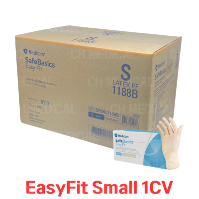 MEDICOM) Latex Glove (EasyFit) #Small (1188B) (100ea*10box)