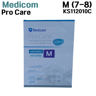 MEDICOM) Sterile Latex Glove (Procare) #Medium (50pair)