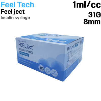 FEELTECH) FEELject Insulin Syringe 1cc 31G 8mm (5/16