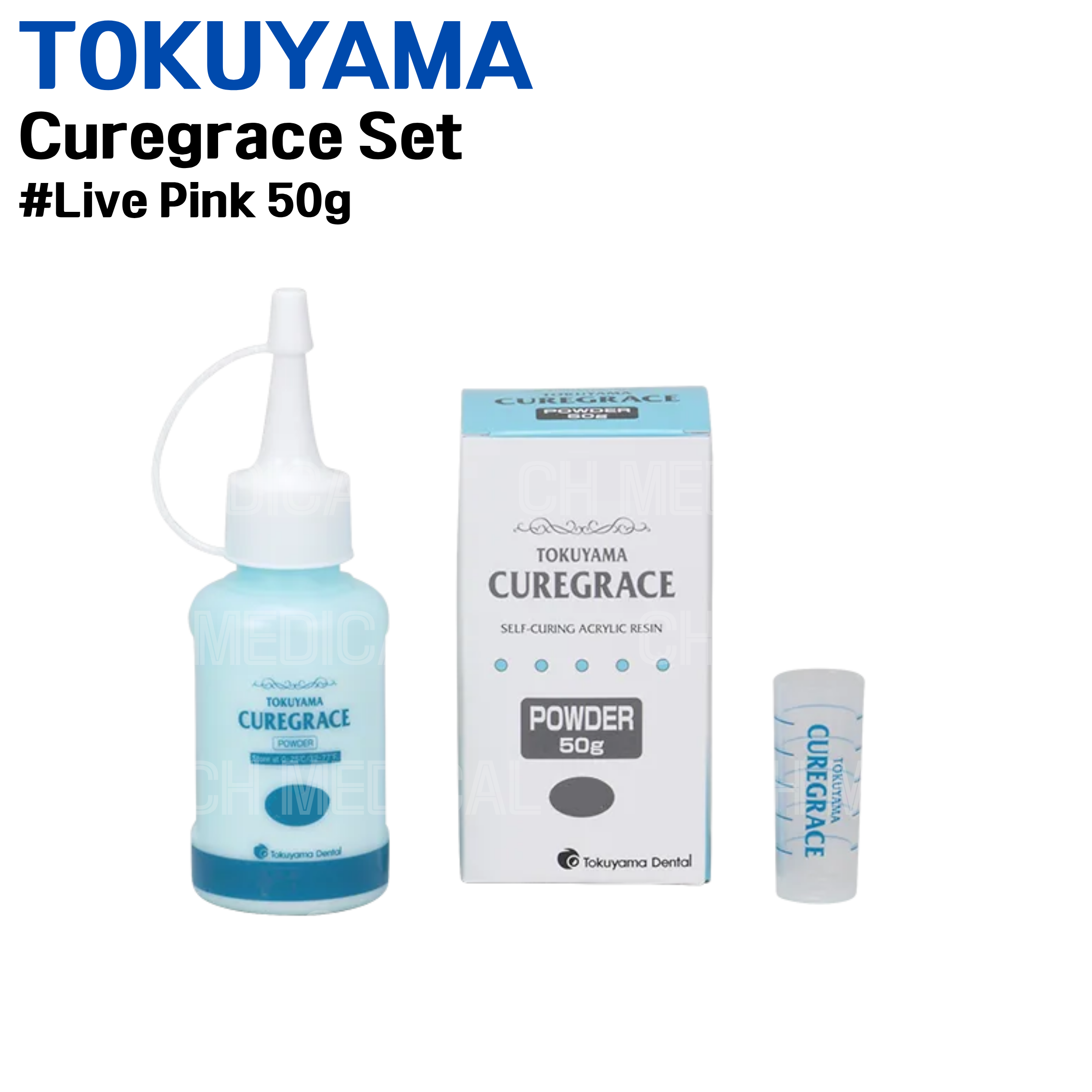 TOKUYAMA) Curegrace Refill Powder #Live Pink (50g) (Curefast 대체품)