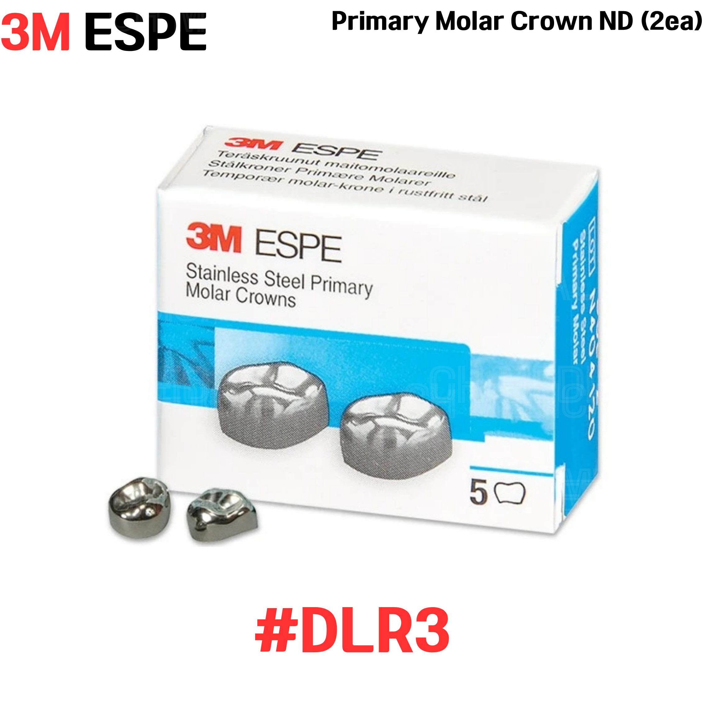 3M) Primary Molar Crown ND #DLR3 (2ea)