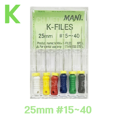MANI) K-File 25mm #15~40 (6ea)