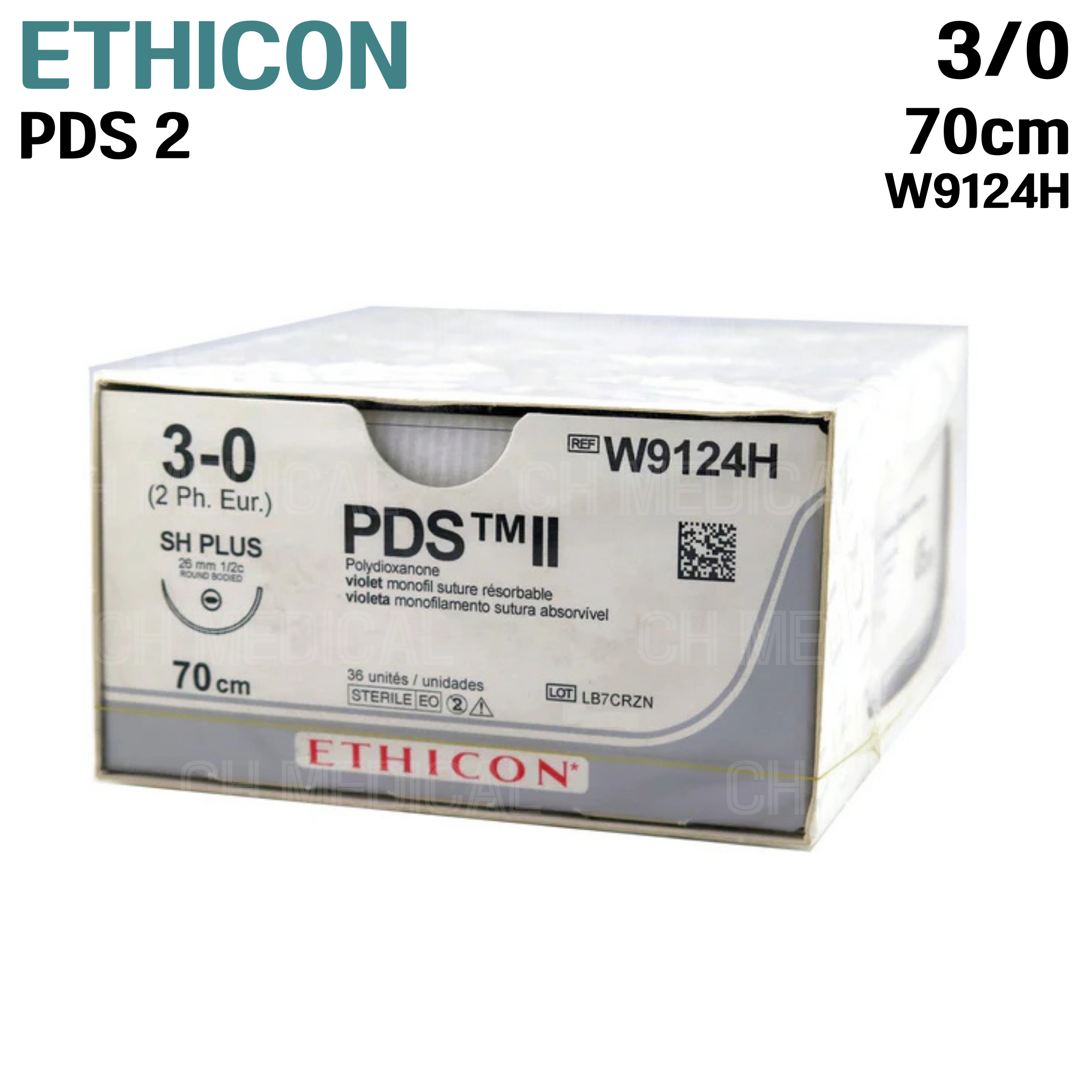 ETHICON) PDS II 3/0 (26mm 12) 70cm #W9124H (36Unit)