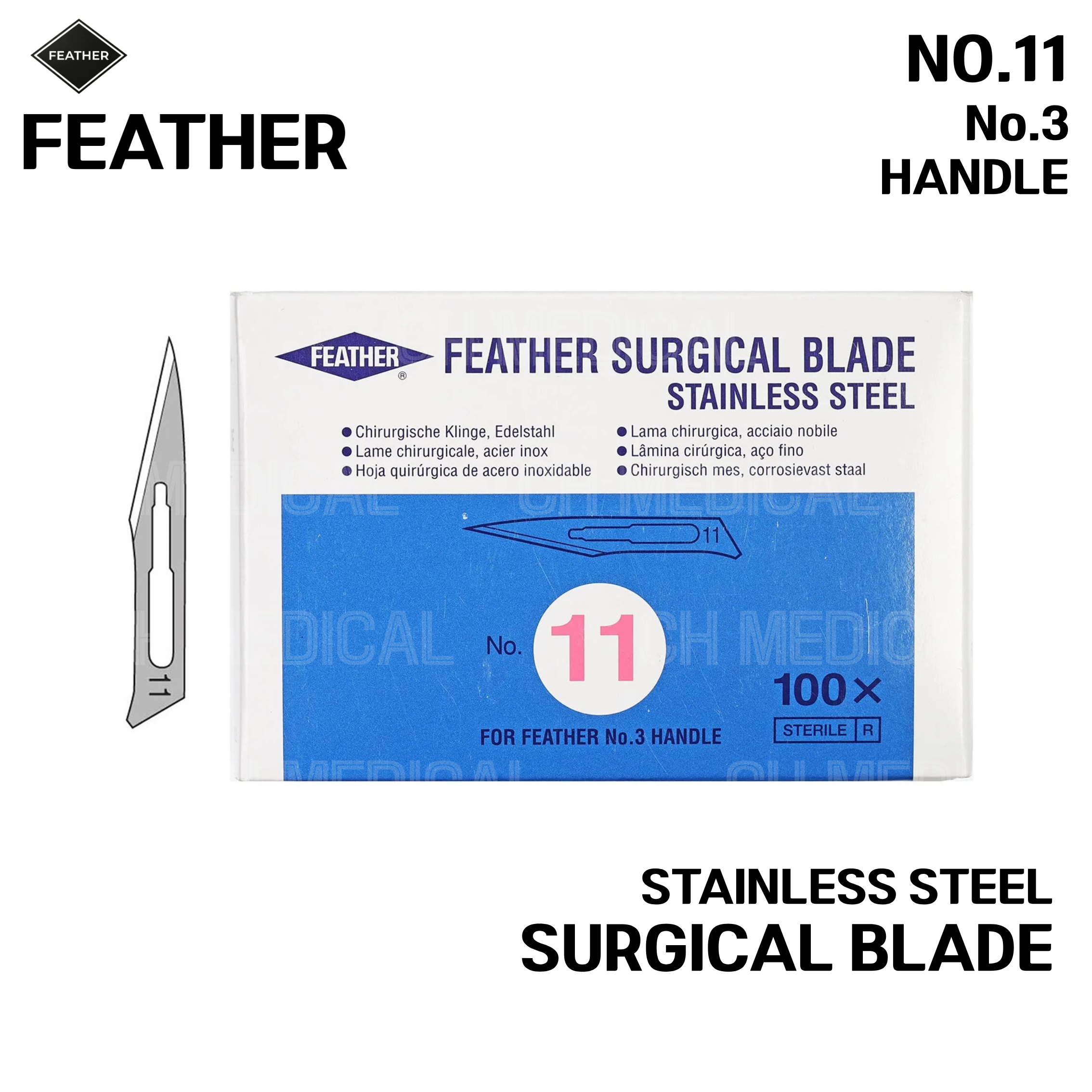 FEATHER) Surgical Blade #11 (100ea)